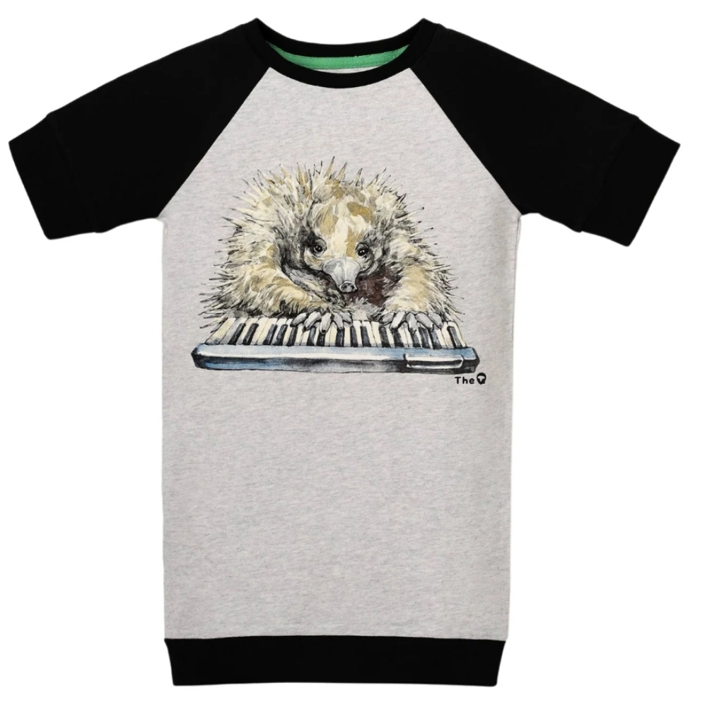 The QT - ECHIDNA PIANIST | Organic T-Shirt Dress